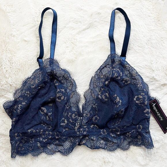 Ambrielle Blue And Gold Bralette‎ NWT Size XL - Picture 1 of 6